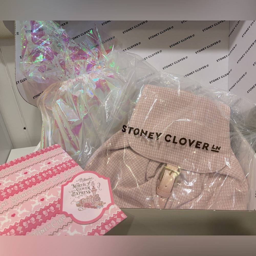 Stoney Clover Lane Flap Backpack - Destination Paris Shimmer Pink Woven